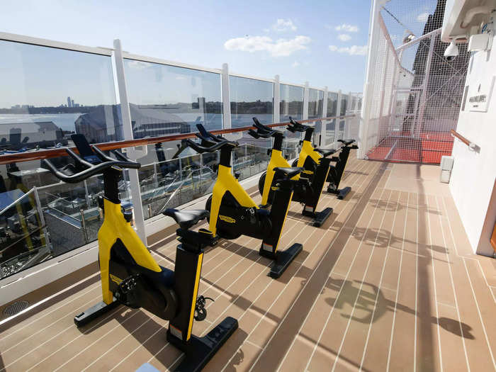 For the fitness enthusiasts, there’s even a small outdoor gym on the top deck.