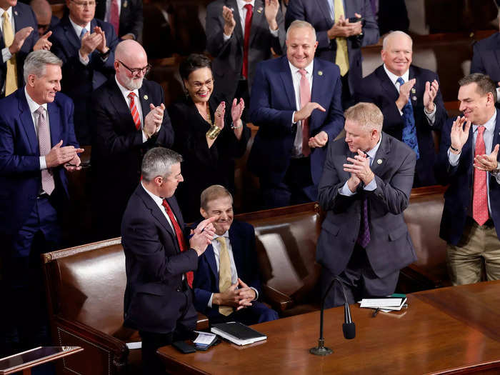 At one point, Jordan had to cast a vote for himself — and his GOP colleagues gave him a standing ovation