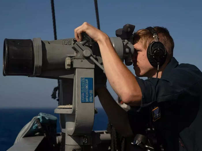 Other daily tasks include identifying surface and air contacts from the deck. 