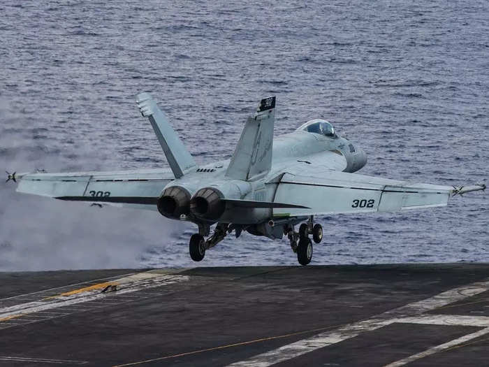 The F/A-18 Super Hornets are not the only fighters on the USS Gerald R. Ford. 