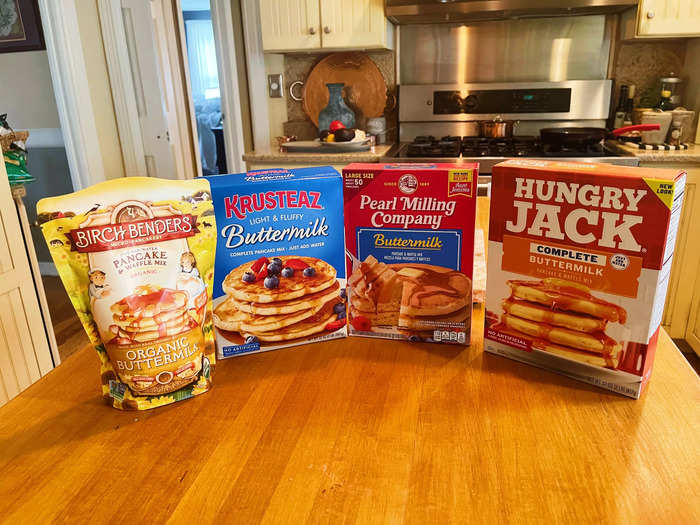 I tried the buttermilk flavor of four different pancake-mix brands: Hungry Jack, Krusteaz, Pearl Milling Company, and Birch Benders.