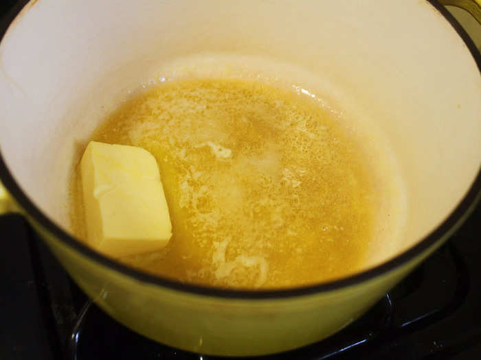 The recipe calls for a whopping 8 tablespoons of unsalted butter.