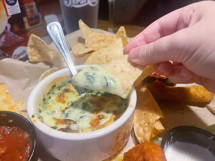 Neither of us was a fan of the spinach and artichoke dip.