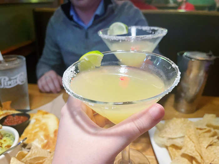 The margaritas were perfectly sour and the salt rim added just the right touch of flavor.