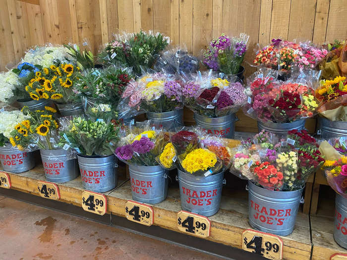 Picking up a bouquet of flowers is a must on every visit. 