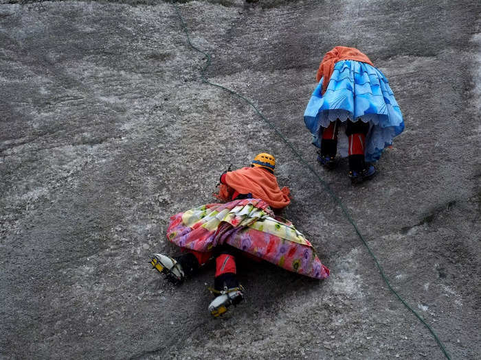 The Cholita Climbers chose to experience the thrill of the climb for themselves instead of cooking and cleaning for others.