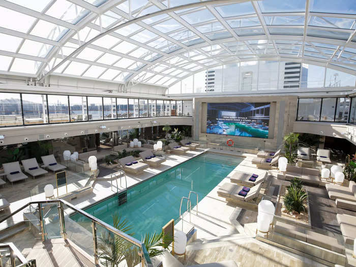 If you prefer indoor swimming holes, the Explora I has one under a retractable glass roof as well. 