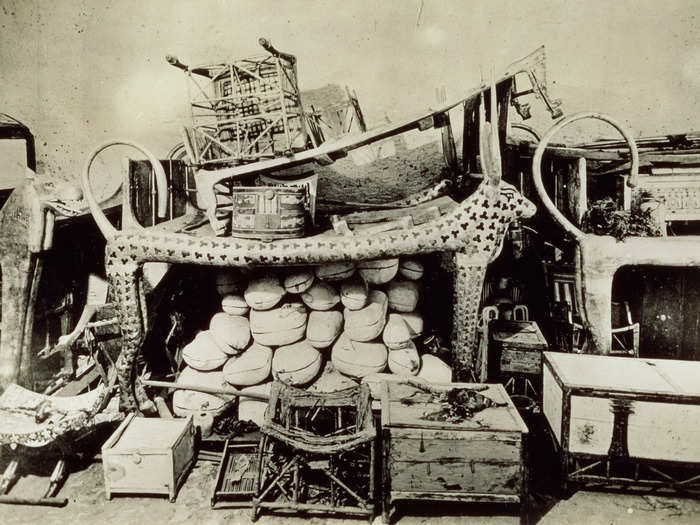 1922: The tomb of Tutankhamun, or King Tut, was discovered in 1922, 3,300 years after his death. An image shows objects in its antechamber.