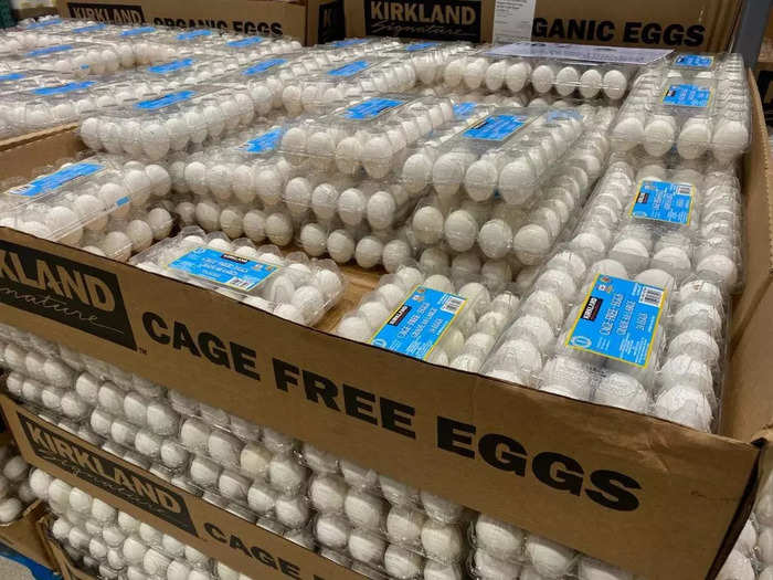 At American Costco stores, the same amount of eggs costs $5.99.