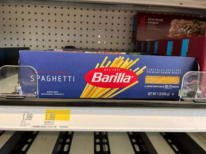 One pound of spaghetti is only $1.99 at Target.