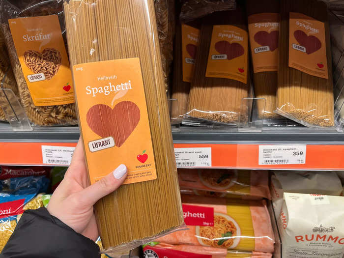 At Hagkaup, 500 grams, or a little over one pound, of spaghetti was priced at 559 ISK, or about $4.09.