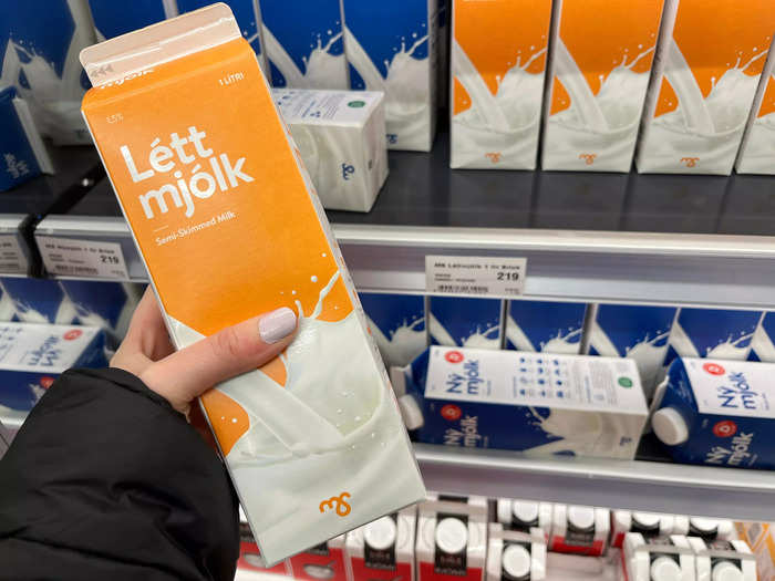 One liter, or about a quart, of semi-skimmed milk in Iceland cost 219 ISK, or about $1.58.