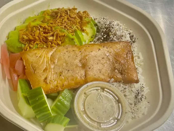 The other new plate is miso glazed salmon, or what Sweetgreen calls "a deconstructed sushi roll."