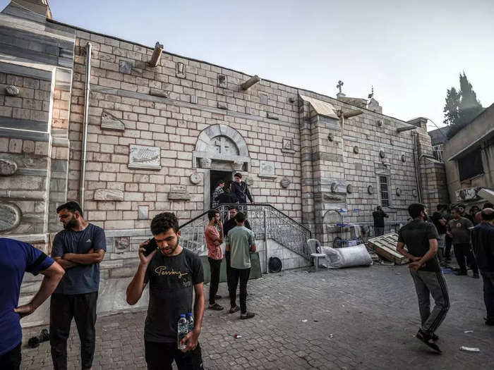 On Sunday, Saint Porphyrius Church held a memorial service for victims of the strike, as well as those who have died in airstrikes throughout Gaza.