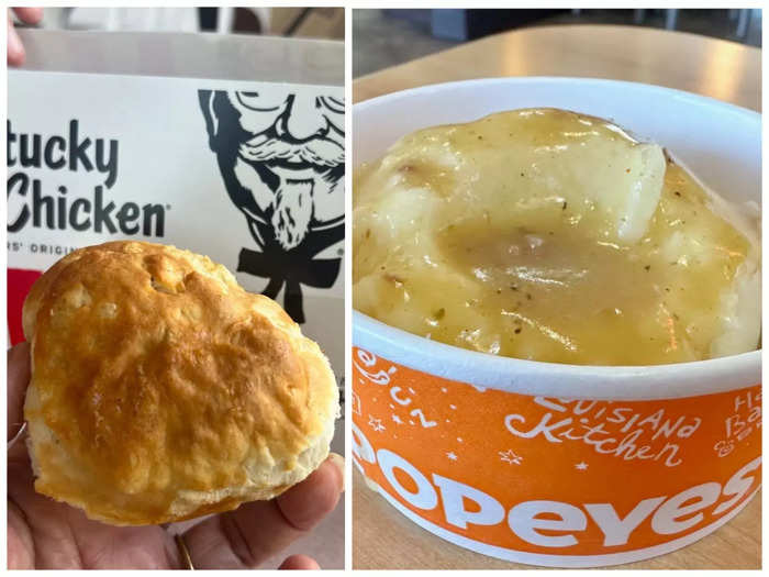 I expected the KFC biscuit and mashed potatoes to top Popeyes
