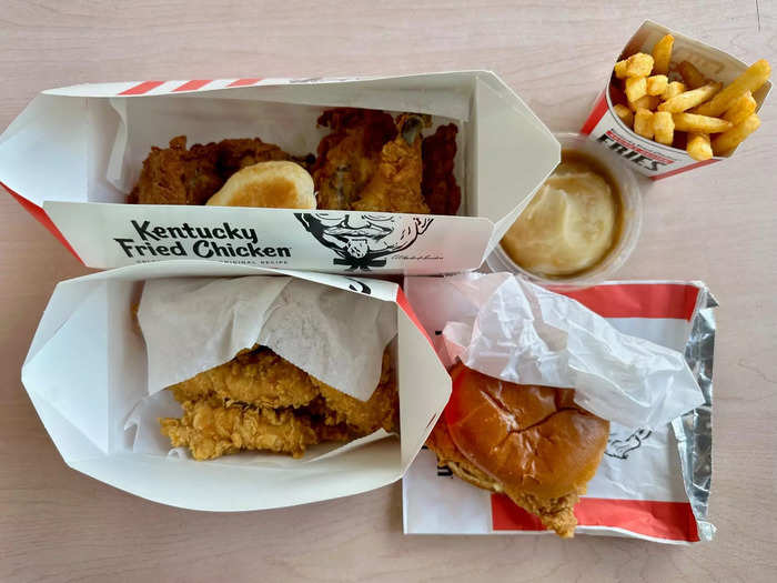 For a fair head-to-head battle, I selected three items that were listed on both menus: chicken tenders, a chicken sandwich, and fried chicken.