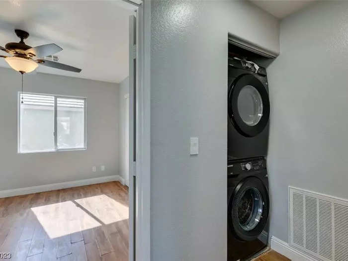 There are ceiling fans throughout the home, and washer/dryer units.