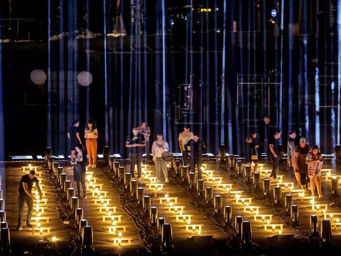 The display, called Lights of Hope, is sponsored by the Jerusalem Municipality through the Ariel Company, which operates the Pais Arena.