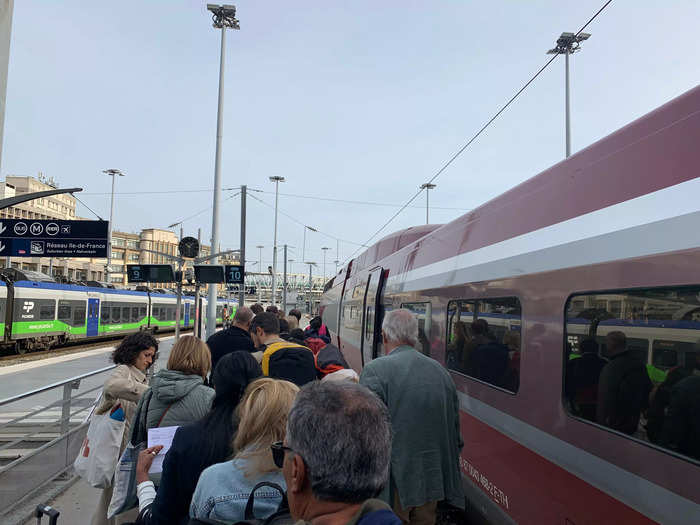 The delay was long, but the boarding process was pretty easy once the train arrived.