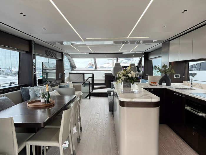 The main deck interior is spacious and has a classy decor.