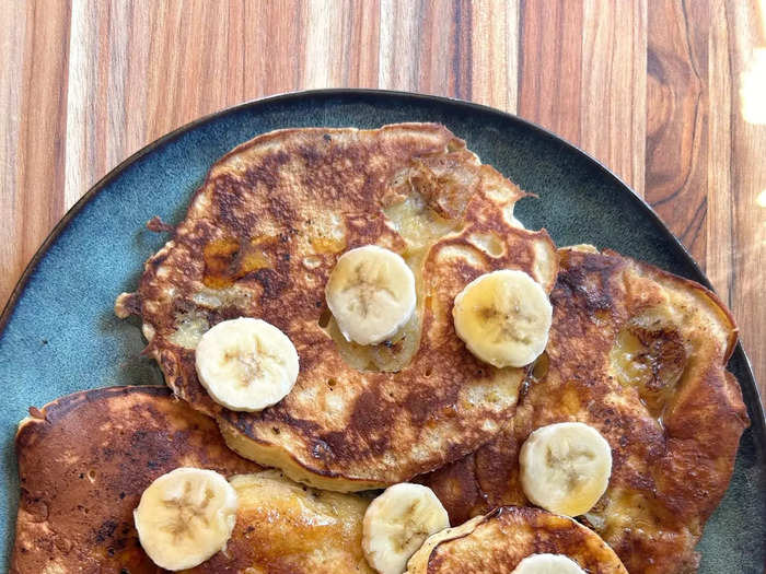 After adding some banana slices and maple syrup on top, we all dug in. And Garten