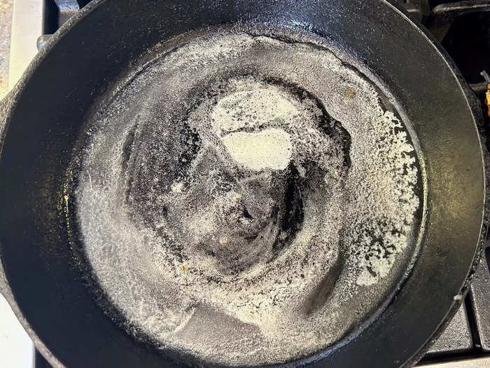 I melted one tablespoon of butter on my pan before I began making my pancakes.