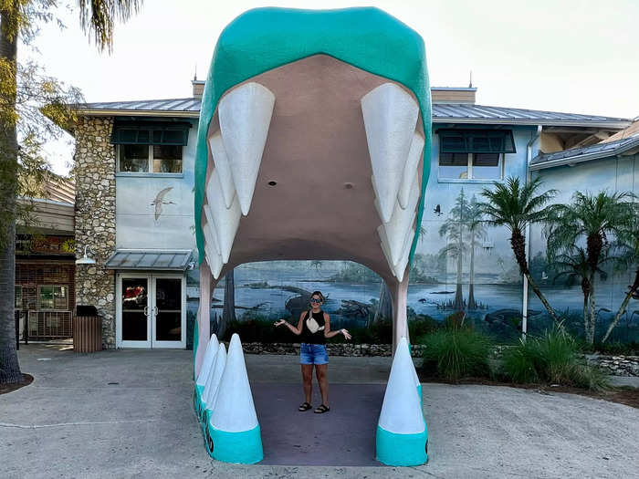 Even the entrance to Gatorland is alligator-themed.