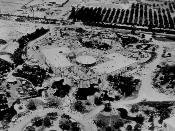 When Disneyland was first created, it was just a small amusement park surrounded by farmland in Anaheim, California.