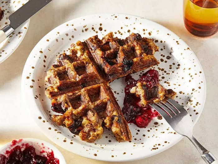 You can also make a waffle out of leftover stuffing.