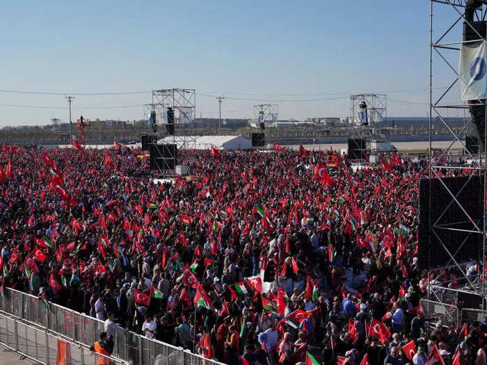 Turkish President Erdogan spoke at a massive pro-Palestine rally in Istanbul