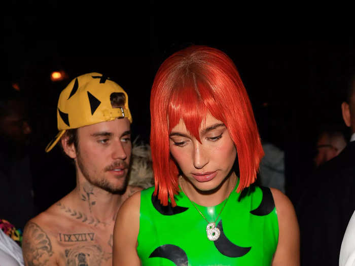 The Biebers dressed like characters from the "The Flintstones."