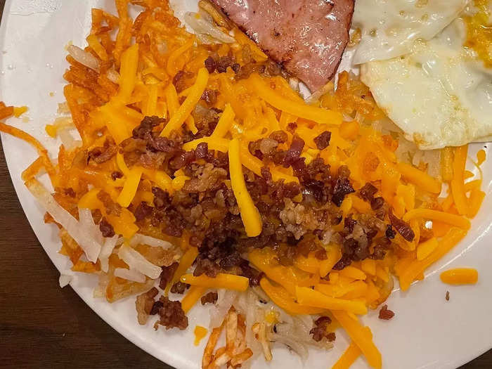 The loaded hash browns were also superior.