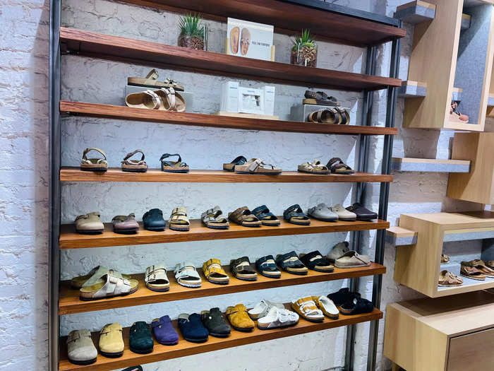 Classic styles were displayed on more traditional shelves