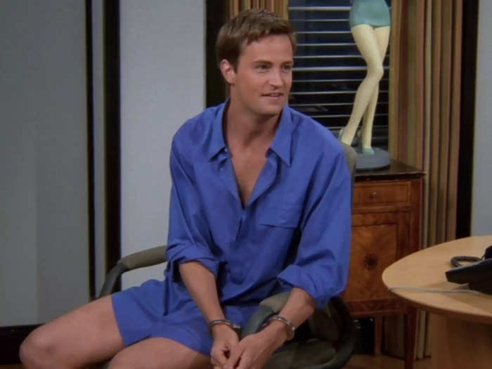 When Chandler spends most of an episode pantless and in handcuffs.