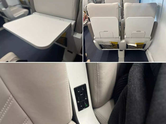 Passengers can also expect amenities like a seatback pocket, WiFi, a tray table, and power.