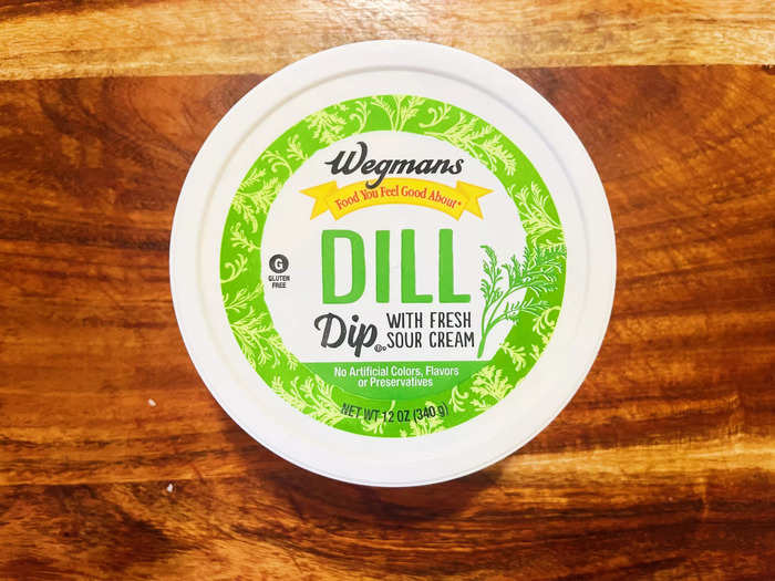 My favorite of the dips I tried from Wegmans was the dill dip with sour cream.