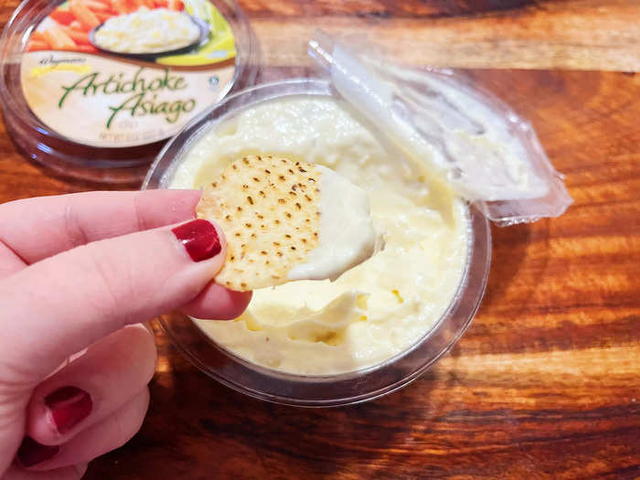 The dip was super creamy and had a strong cheesy flavor.