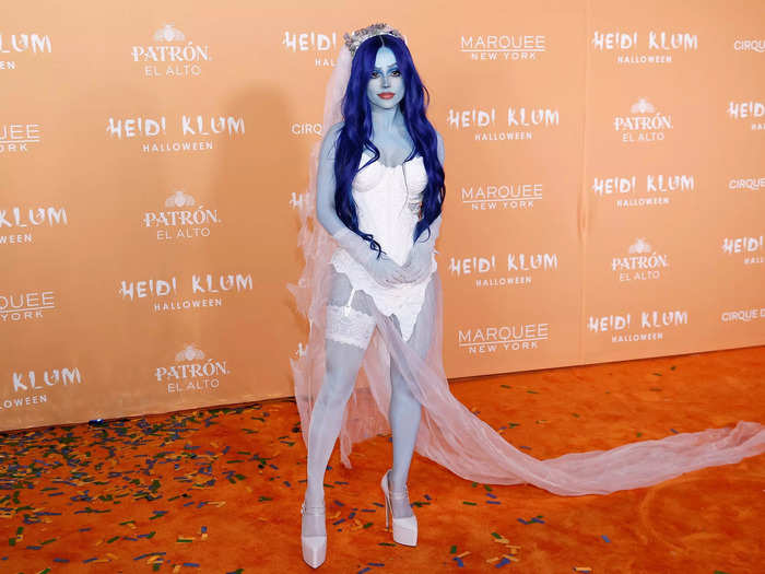 Becky G dressed as a corpse bride.