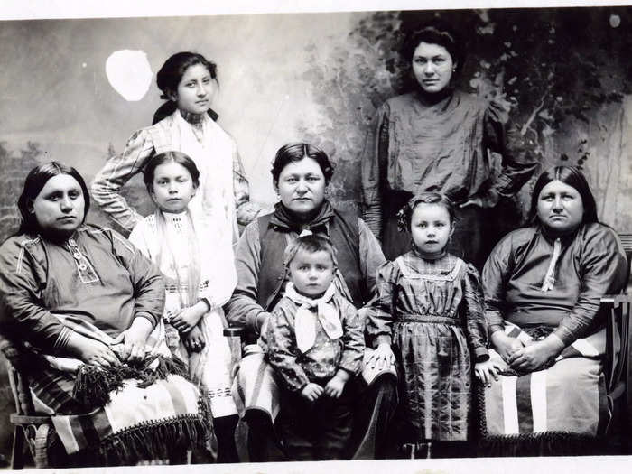 Circa 1922: An Osage family sits for a portrait in Pawhuska. While some of the murders during the Reign of Terror were solved, many were not, and today, 26% of headrights in the area are owned by non-Osage people or institutions, which the tribe is trying to change.