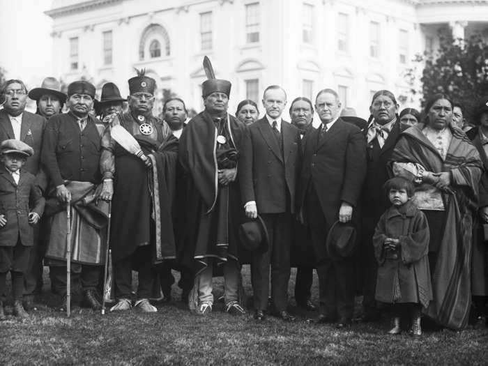 1924: A group of Osage traveled to Washington, DC, to meet with President Calvin Coolidge.