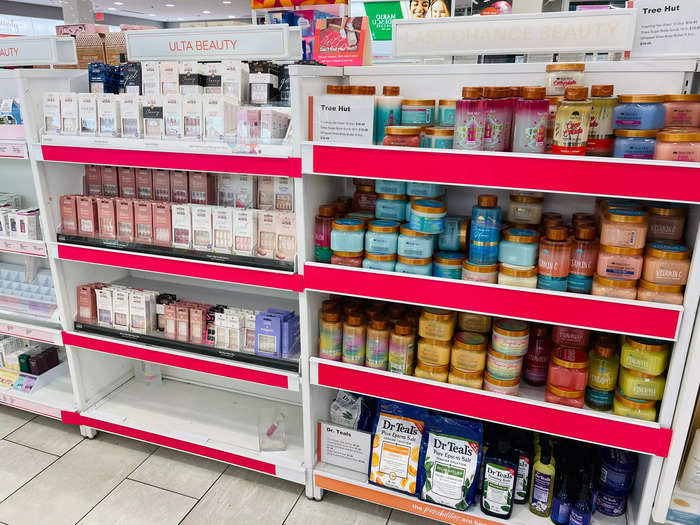 Ulta had a wide range of body products, nail polish, and press-on nails