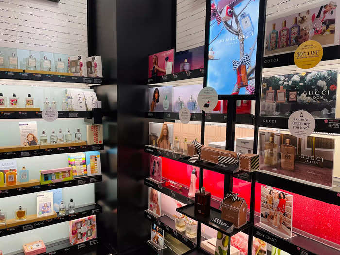 The back of the store displayed perfumes