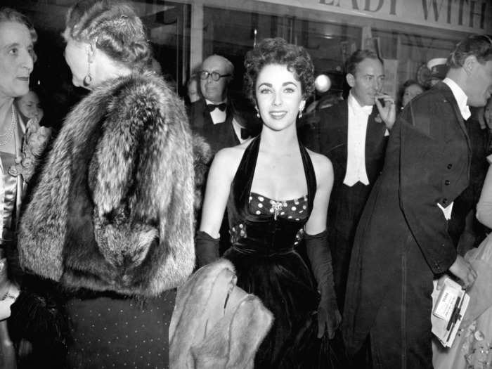 Elizabeth Taylor was pictured at the September 1951 premiere of her film "The Lady With The Lamp."