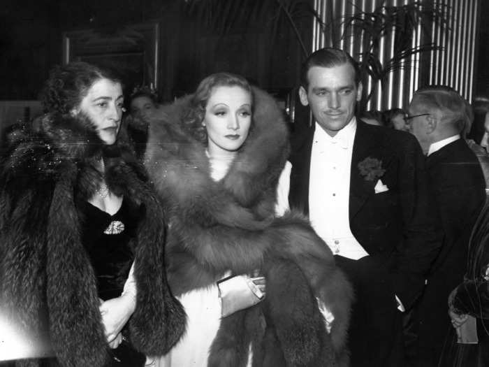 Dietrich appears here again in 1936, flanked by Constance Collier and Douglas Fairbanks Jr.