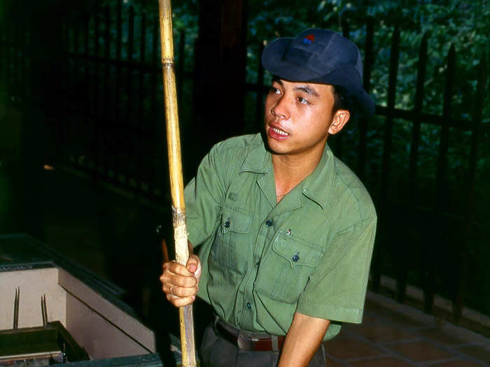 The tunnels used by the Viet Cong were filled with traps, infirmaries, kitchens, and even movie theaters.