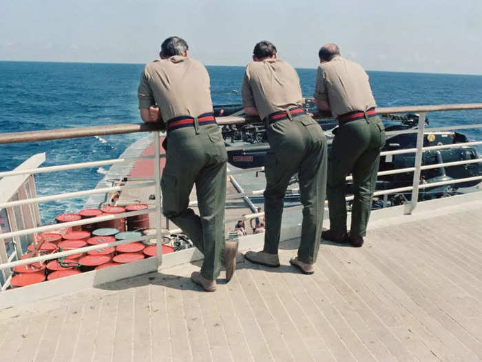 In April 1982, the QE2 was briefly used as a troopship to carry members of the British military to the Falkland Islands during the war with Argentina.