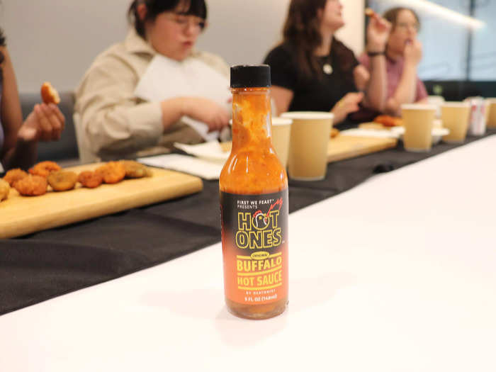 Our 25-minute "Hot Ones" journey began with the classic Buffalo sauce.
