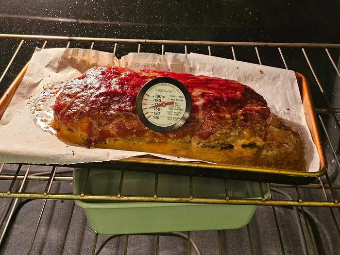 I cooked the meatloaf for just under an hour and 15 minutes.