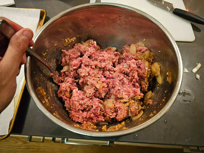 Assembling the meatloaf was especially satisfying.