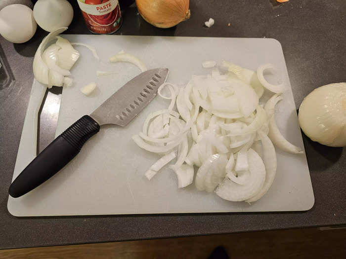 The only real prep work was chopping a few yellow onions.